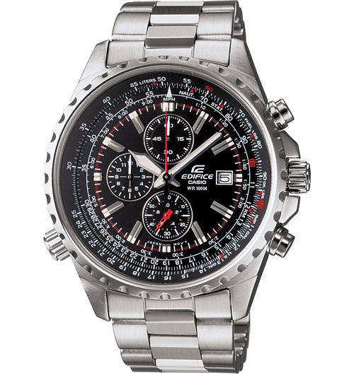 Casio Edifice Aviator Chronograph Watch. Stainless Steel